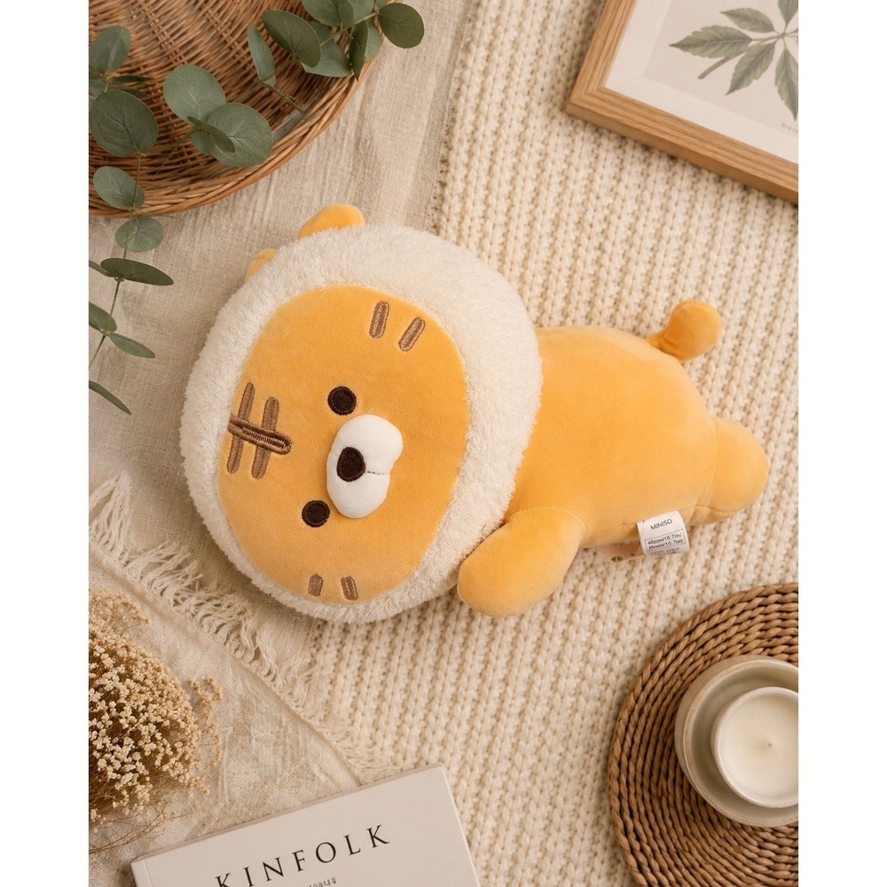 Miniso Life X Mini Family Series Ice Cream Laying Down TIGER Plush 16"